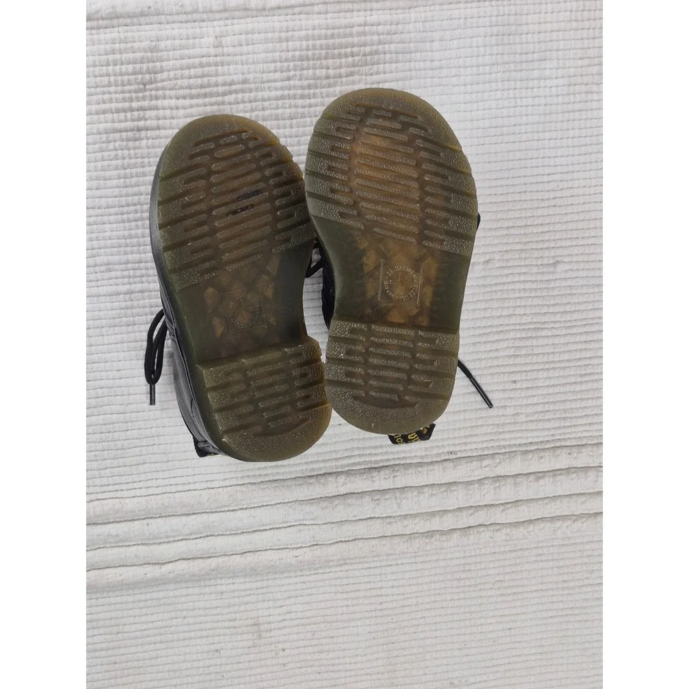 Dr Martens 1460 I Kids Boots Black Leather Lace Up Side Zip Size 5 US 4 UK 20 EU